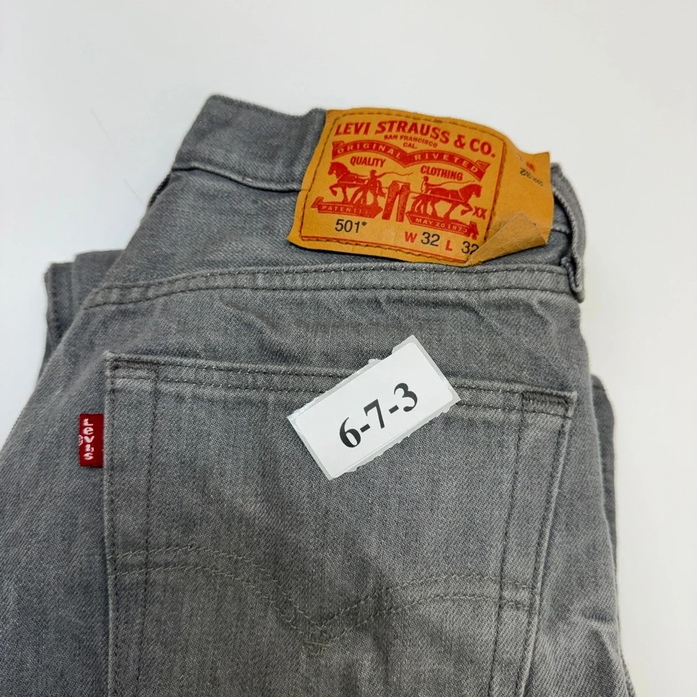 Levis Jeans Mens 32x29 Gray Original Fit 501 Vintage Streetwear